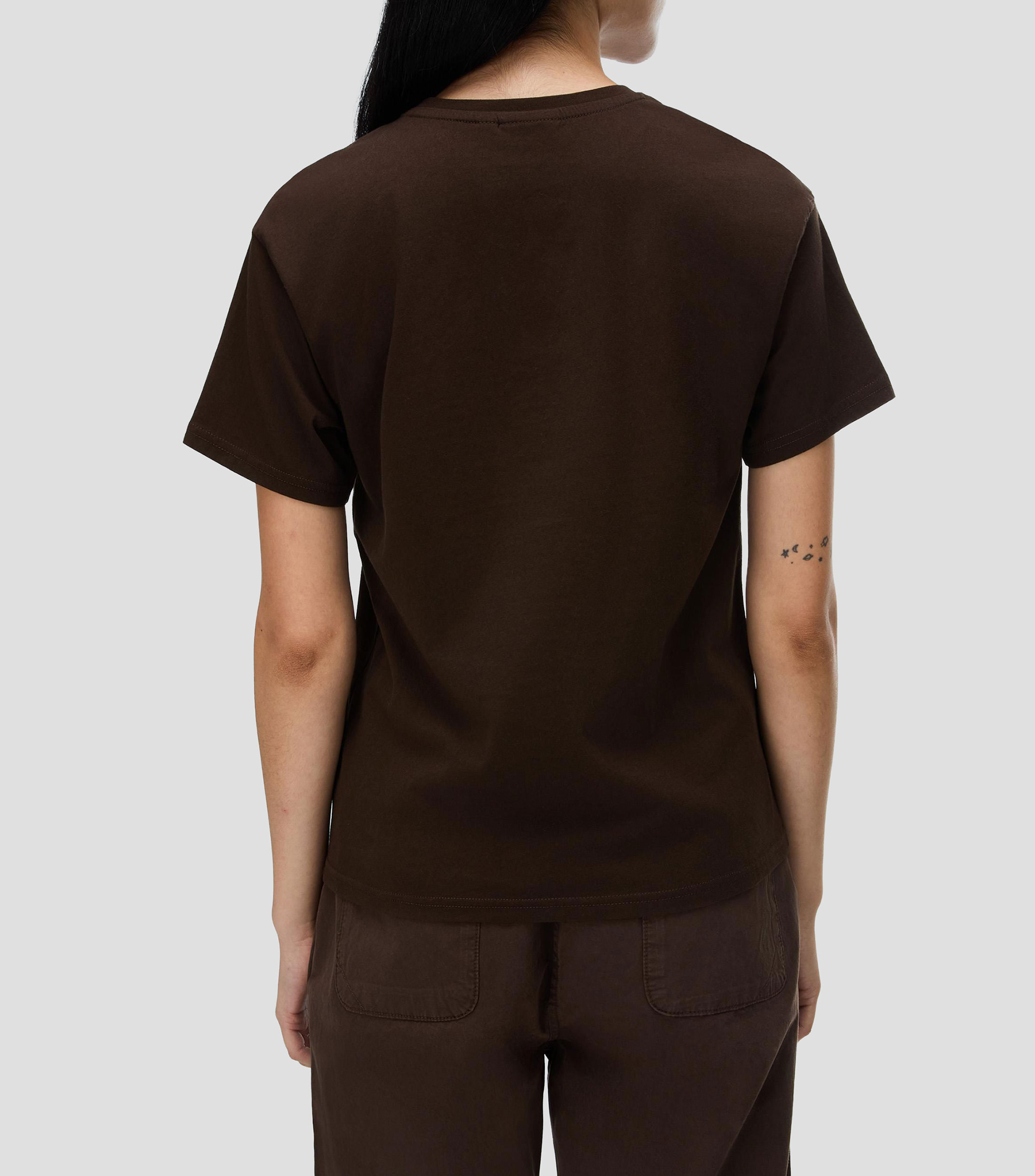 Playera cuello redondo manga corta Aurora lisa Mujer